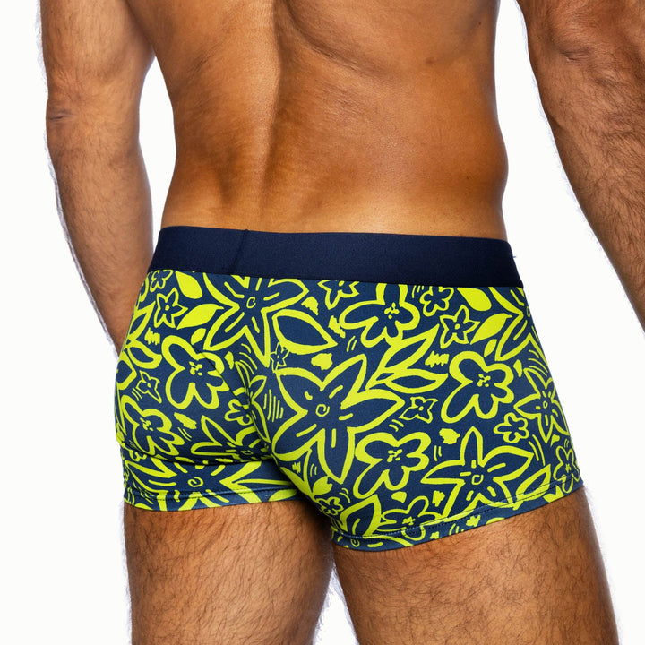 BIKE Athletic Stretch Cotton Trunk - Flower Party Print Men's Underwear