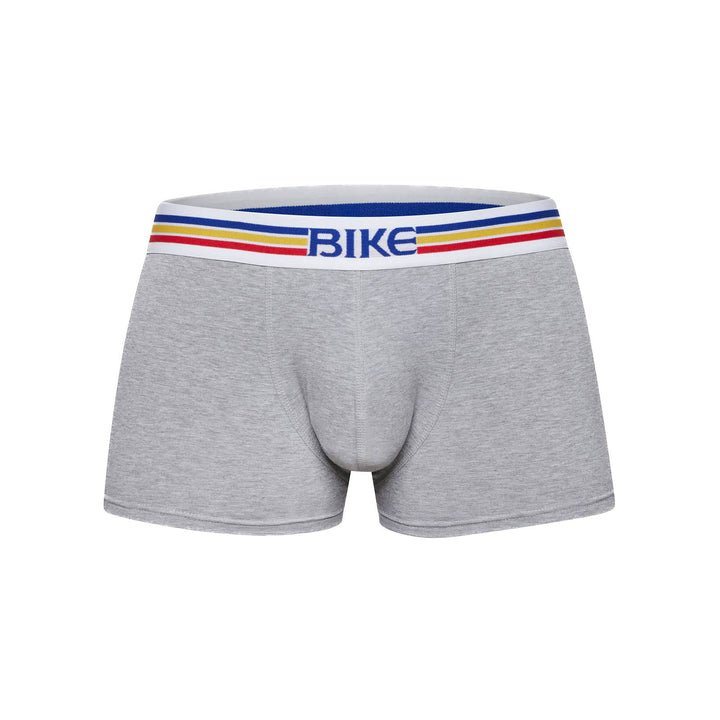 BIKE Athletic Stretch Cotton Trunk Underwear – Men's Mid-Rise Gray Trunks with Contoured Support Pouch