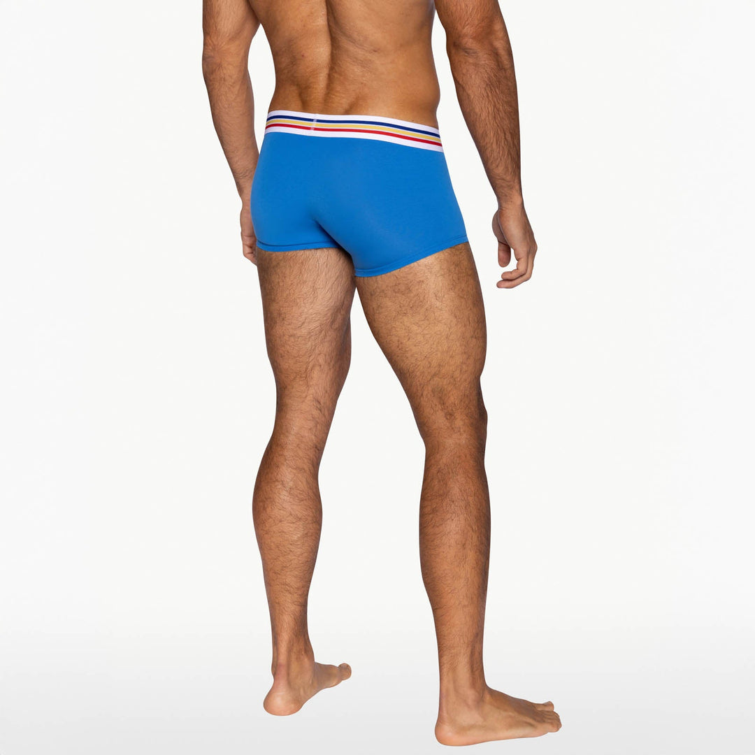 BIKE Athletic Stretch Cotton Trunk Underwear - Men’s 3" Inseam Mid-Rise Performance Trunks in Bright Indigo