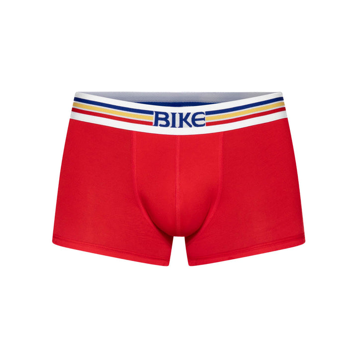 BIKE Athletic Stretch Cotton Trunk – Men’s 3” Inseam Mid-Rise Performance Underwear in Samba Red