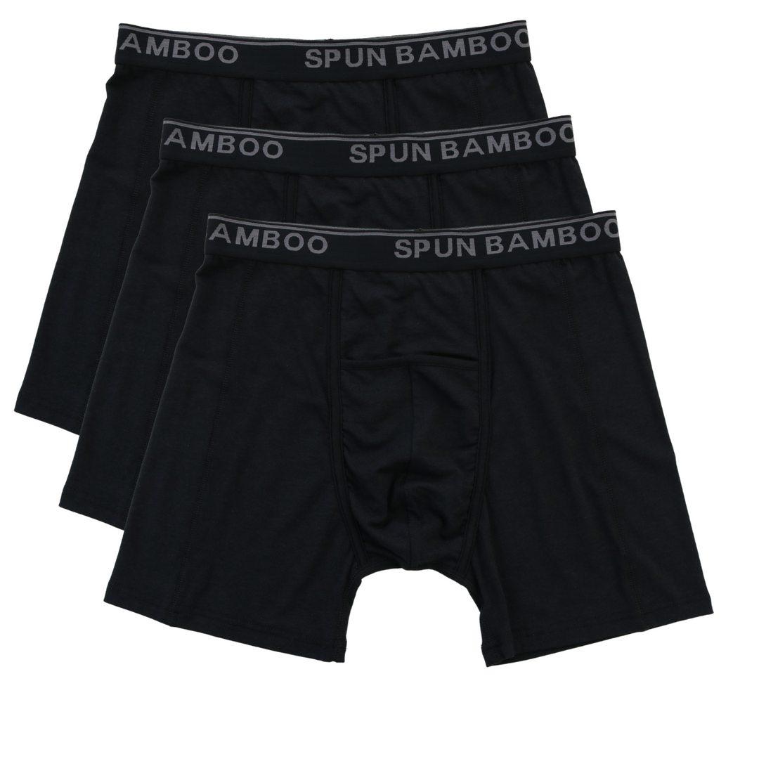 Spun Bamboo men's bamboo boxer briefs black 3-pack