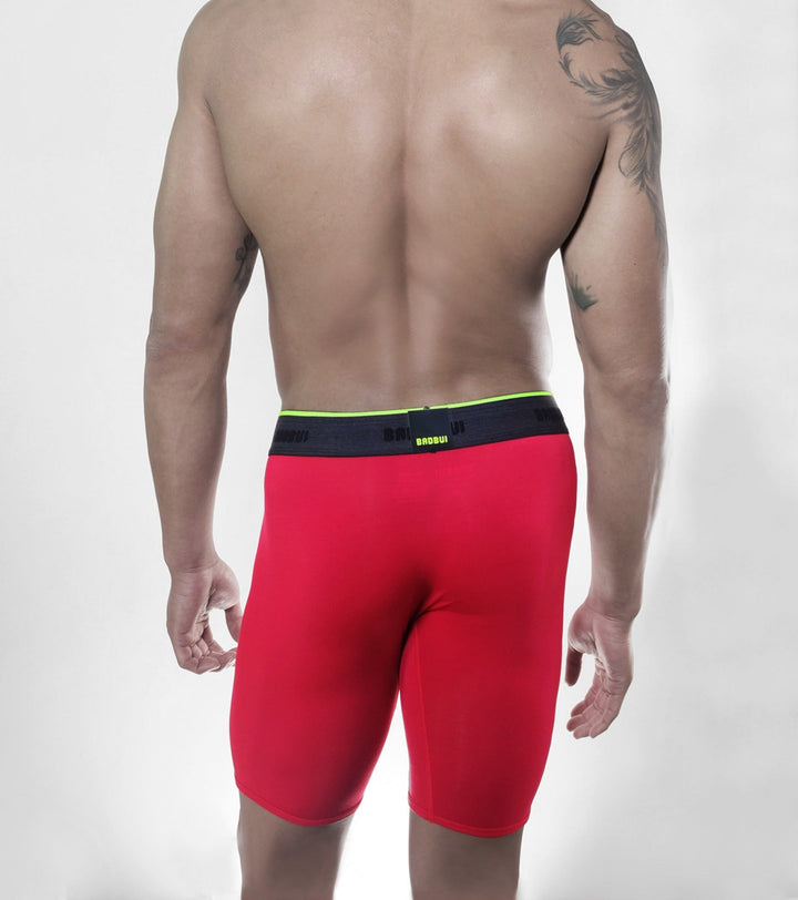 BADBUI Micro Modal Boxer Brief in fire red – men's micro modal 8 inch boxer brief