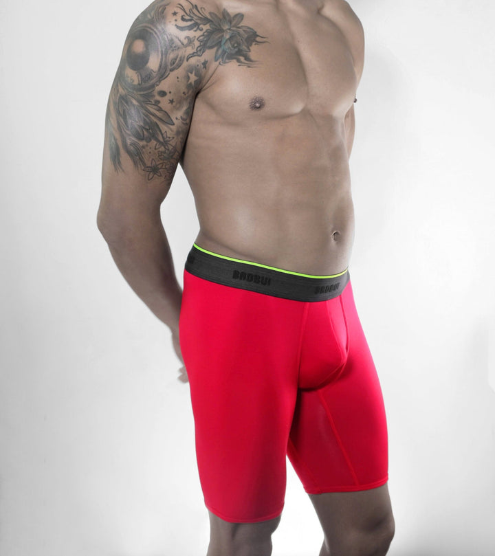 BADBUI Micro Modal Boxer Brief in fire red – men's micro modal 8 inch boxer brief