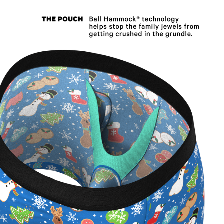 Shinesty "The Baked Goodies" Christmas Cookies Ball Hammock® Pouch Boxer Briefs with Fly