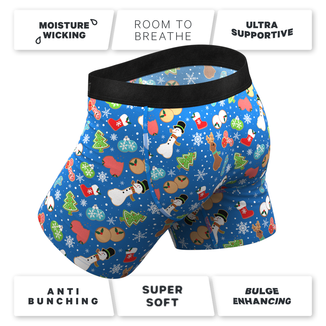 Shinesty "The Baked Goodies" Christmas Cookies Ball Hammock® Pouch Boxer Briefs with Fly