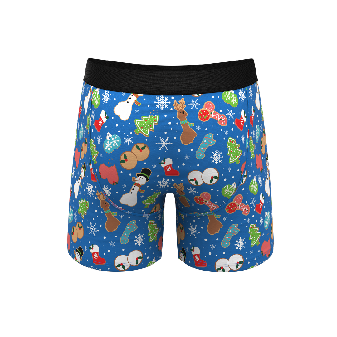 Shinesty "The Baked Goodies" Christmas Cookies Ball Hammock® Pouch Boxer Briefs with Fly