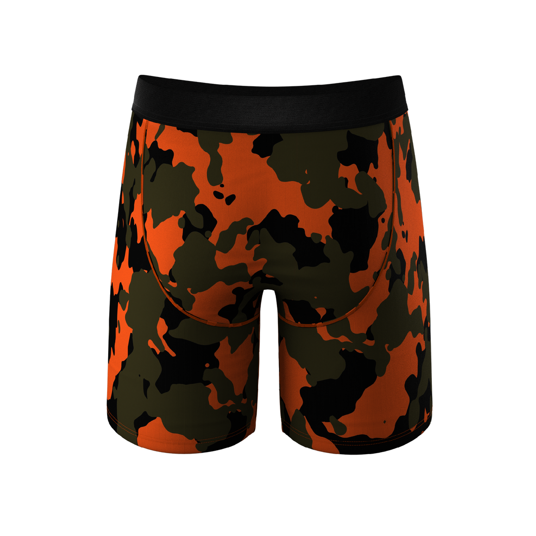 Bambi Bunchers Orange Camo Deer Long Leg Ball Hammock® Underwear With Fly