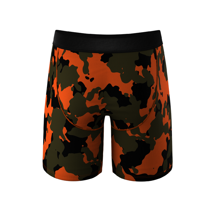 Bambi Bunchers Orange Camo Deer Long Leg Ball Hammock® Underwear With Fly