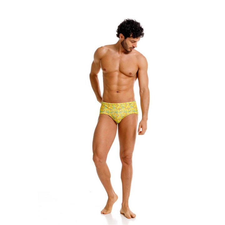 Mundo Unico Vainilla Men's Swim Shorts in Yellow – men's swimwear Handmade in Colombia