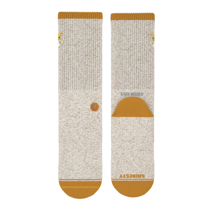 The Banana Jam | Tan and Mustard Heel Hammock™ Crew Socks