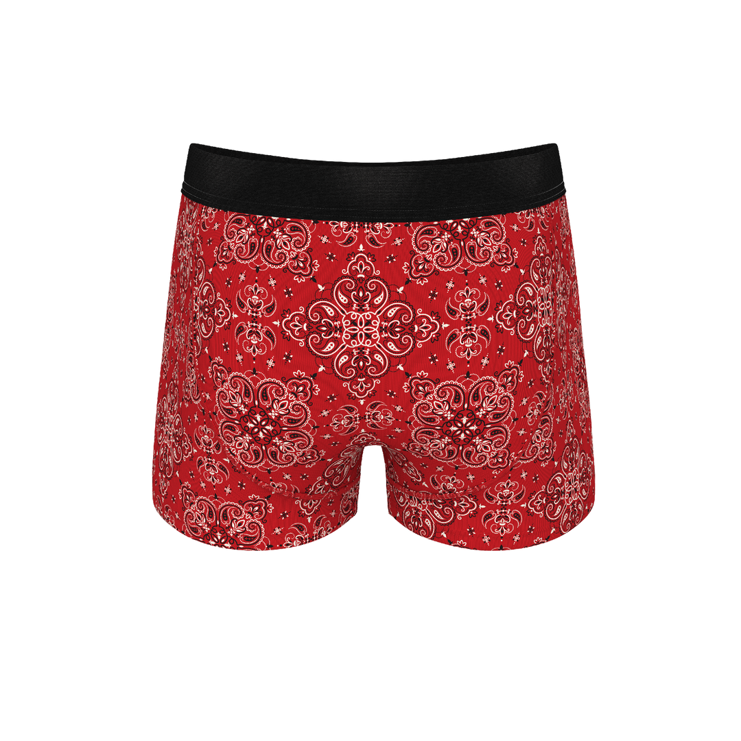 Shinesty "The Bandana Split" Red Bandana Print Ball Hammock® Pouch Trunks Underwear