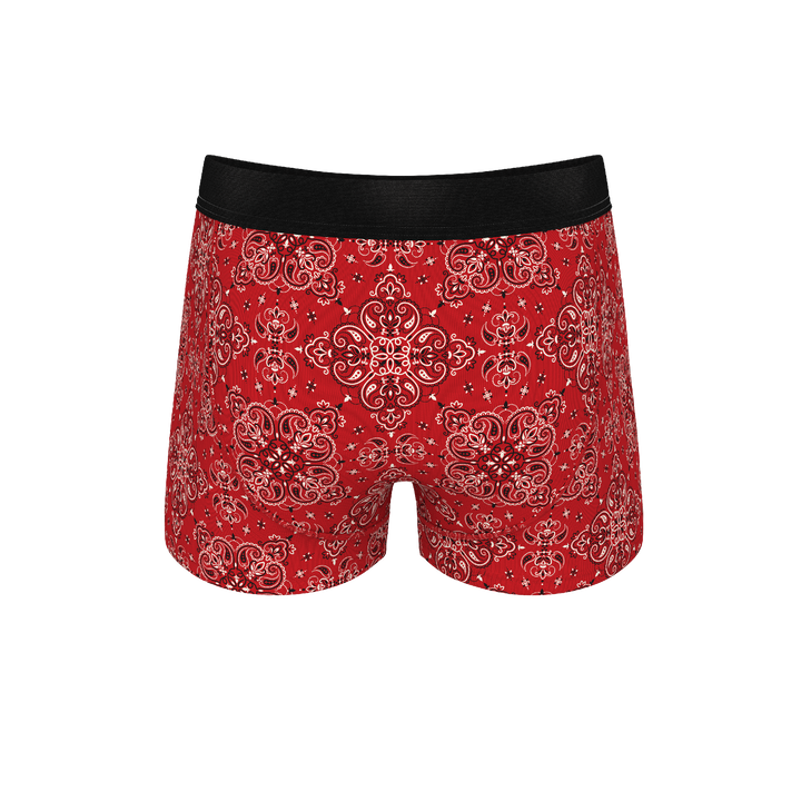 Shinesty "The Bandana Split" Red Bandana Print Ball Hammock® Pouch Trunks Underwear