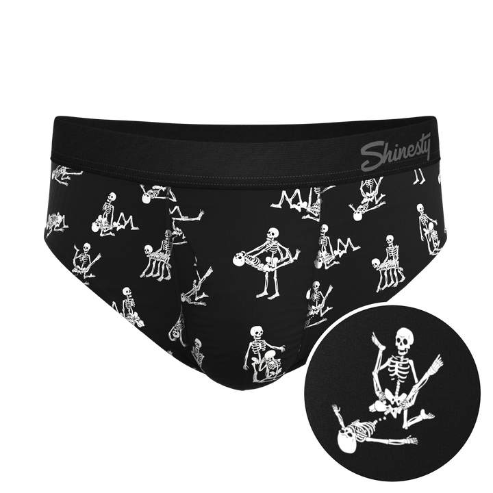 Glow in the Dark Skeletons Briefs | Bare Back Bones Ball Hammock® Pouch Underwear