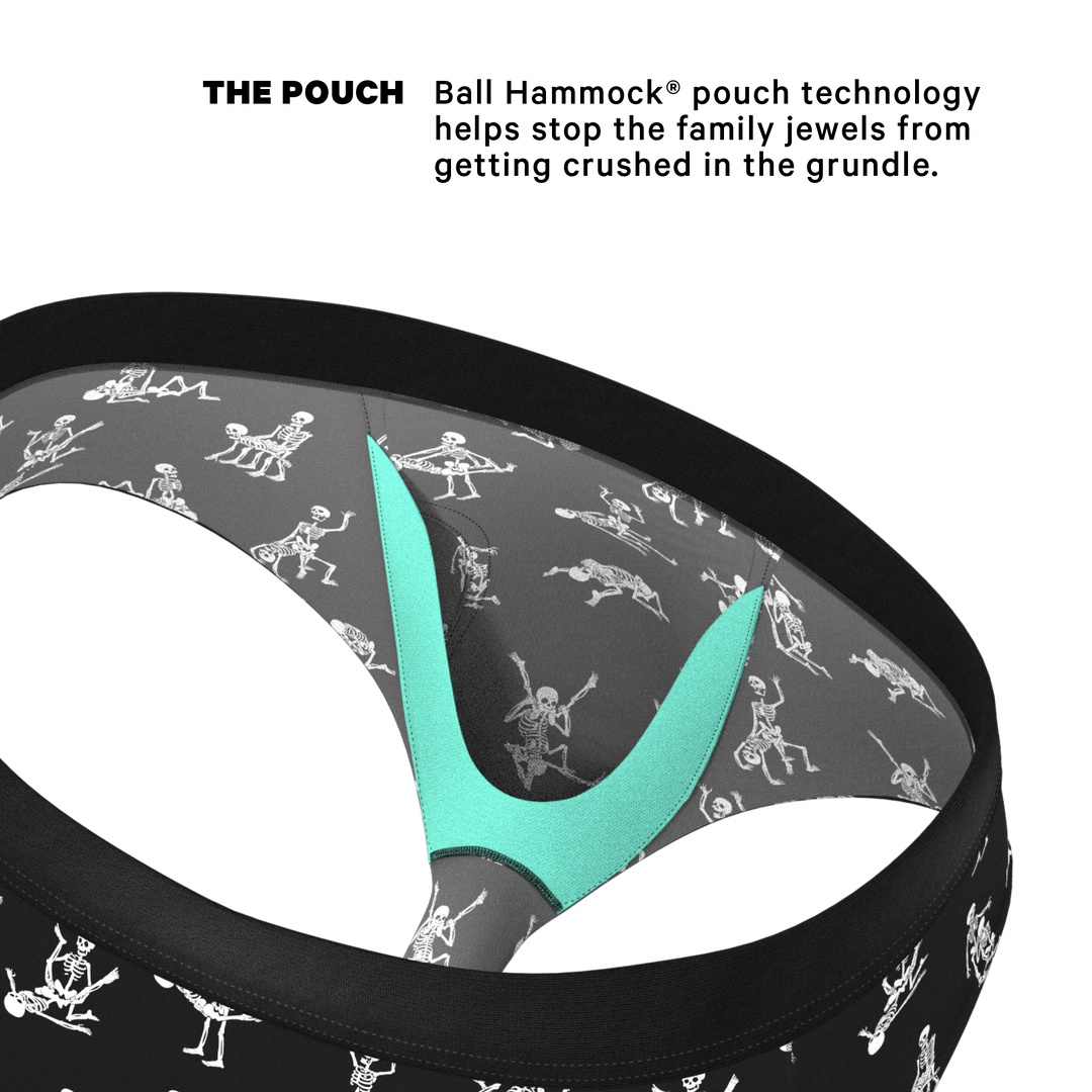 Glow in the Dark Skeletons Briefs | Bare Back Bones Ball Hammock® Pouch Underwear