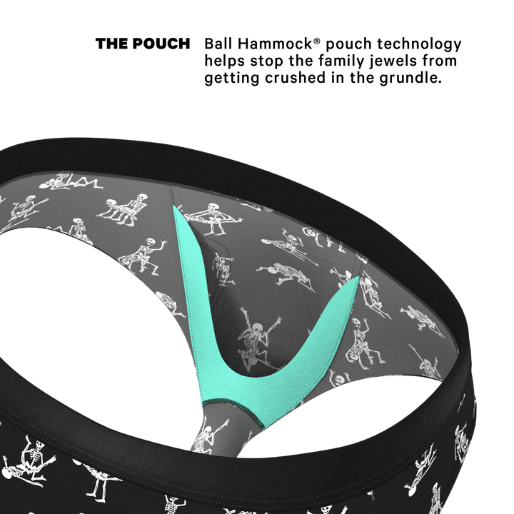 Glow in the Dark Skeletons Briefs | Bare Back Bones Ball Hammock® Pouch Underwear