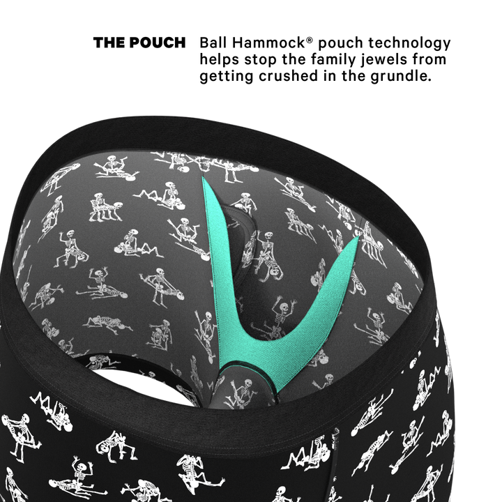 Bare Back Bones Glow in the Dark Skeletons Ball Hammock® Underwear with Fly