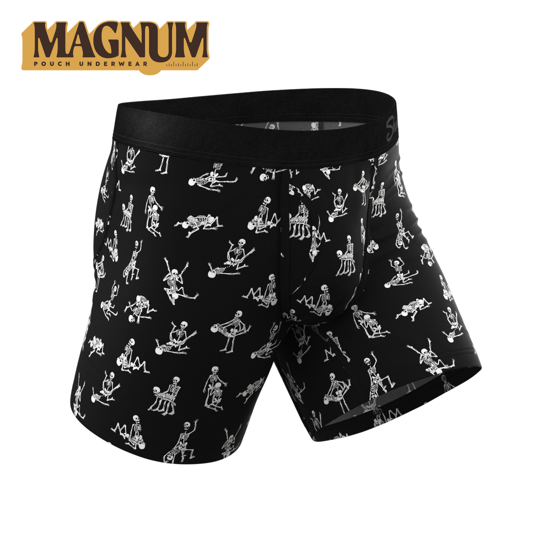 Bare Back Bones: Glow in the Dark Skeleton Ball Hammock® Magnum Big Pouch Underwear