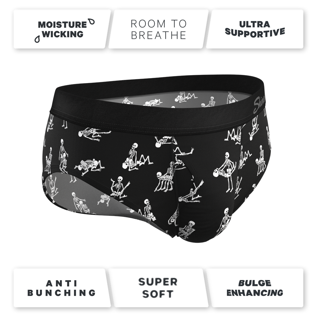 Glow in the Dark Skeletons Briefs | Bare Back Bones Ball Hammock® Pouch Underwear