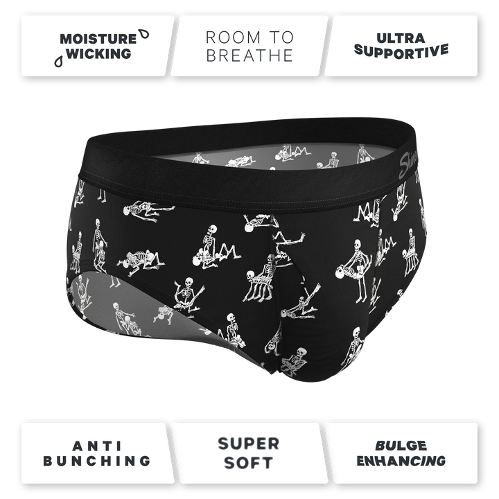 Glow in the Dark Skeletons Briefs | Bare Back Bones Ball Hammock® Pouch Underwear