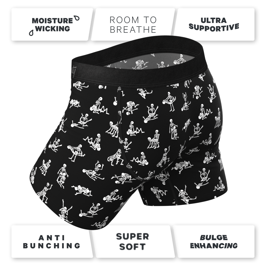 Bare Back Bones Glow in the Dark Skeletons Ball Hammock® Underwear with Fly