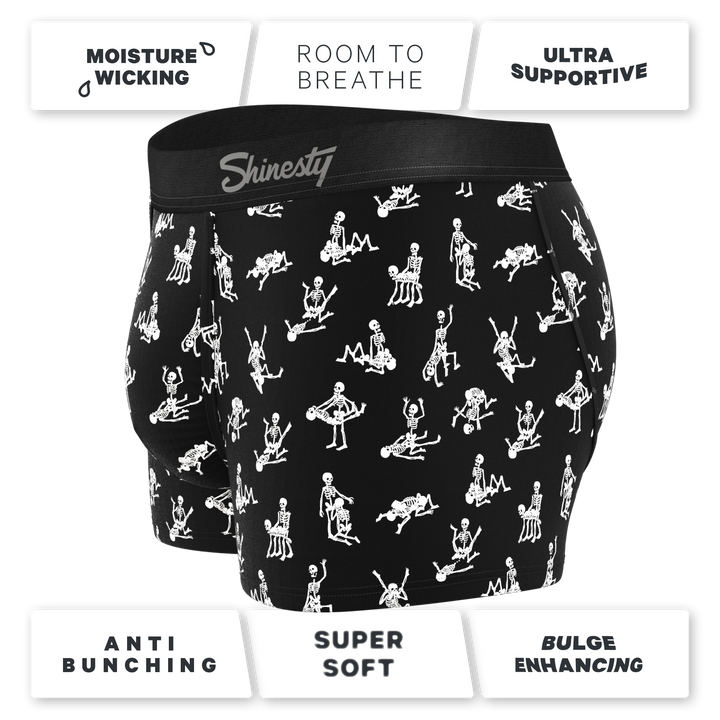 Shinesty "Bare Back Bones" Glow-in-the-Dark Skeleton Ball Hammock® Pouch Trunks Underwear