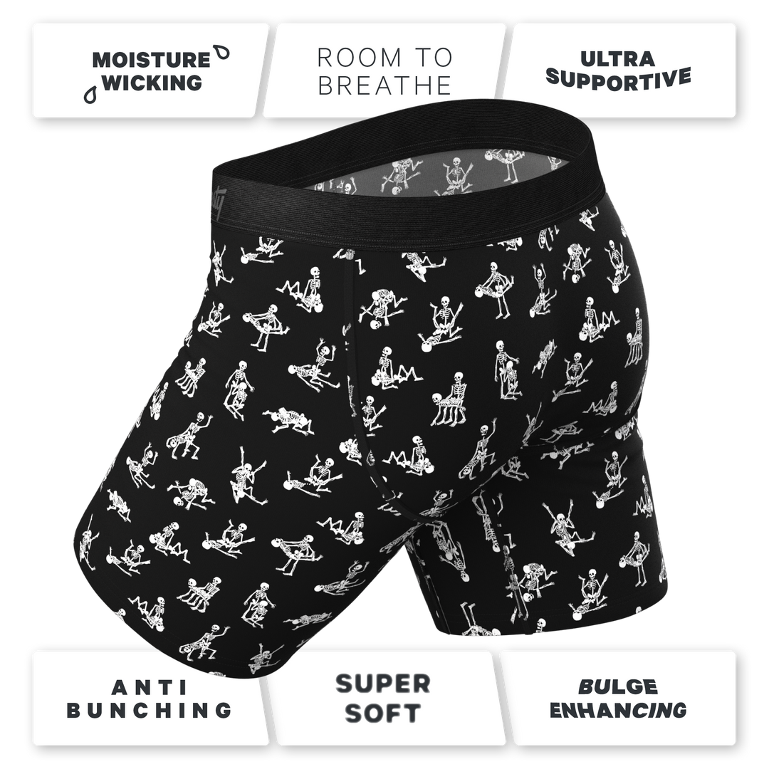 Glow in the Dark Skeleton Underwear | Long Leg Ball Hammock® Pouch w/ Fly