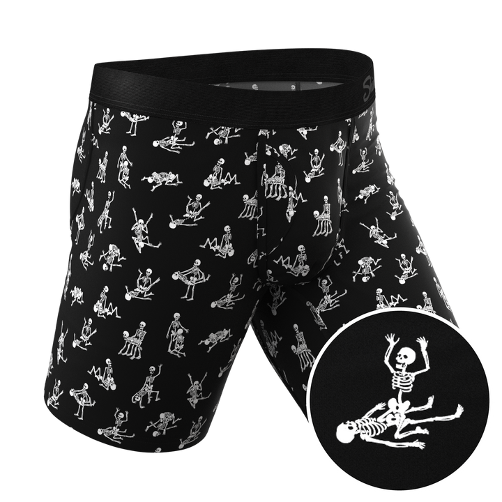 Glow in the Dark Skeleton Underwear | Long Leg Ball Hammock® Pouch w/ Fly