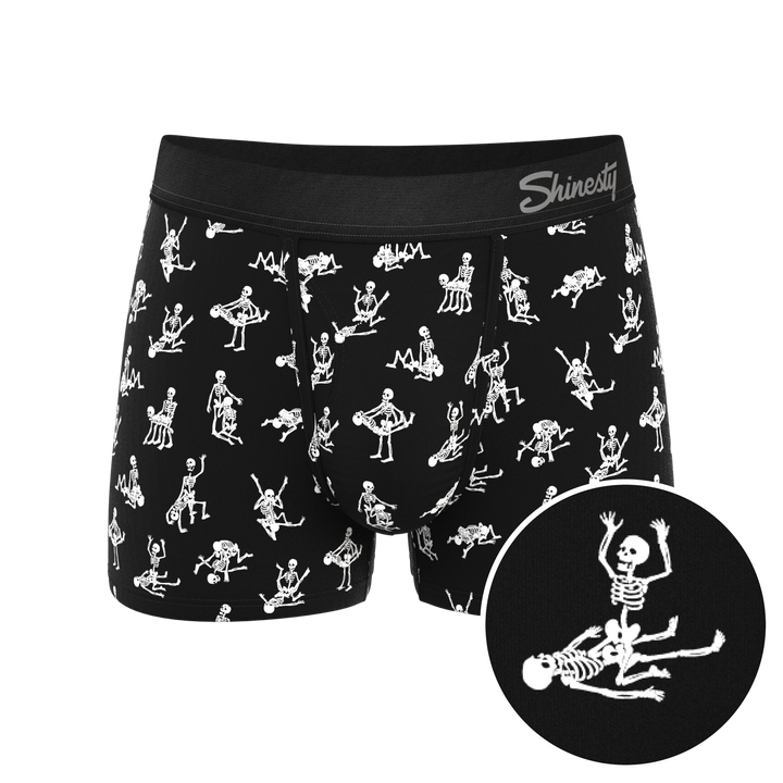 Shinesty "Bare Back Bones" Glow-in-the-Dark Skeleton Ball Hammock® Pouch Trunks Underwear