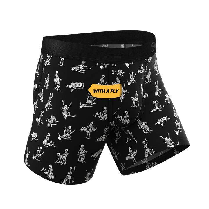 Bare Back Bones Glow in the Dark Skeletons Ball Hammock® Underwear with Fly