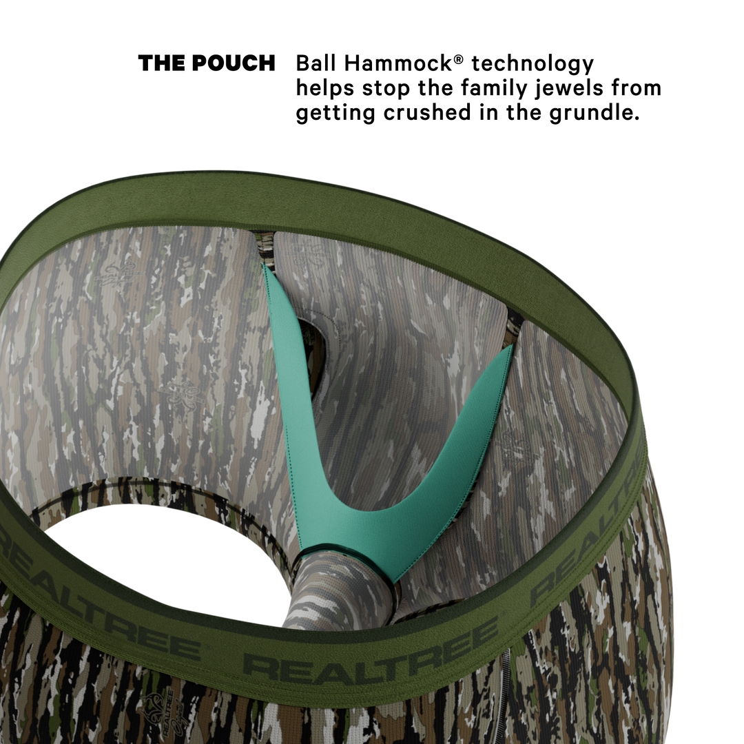 Shinesty x Realtree The Barking Up bark camouflage Ball Hammock pouch trunks – men's Realtree camo trunks