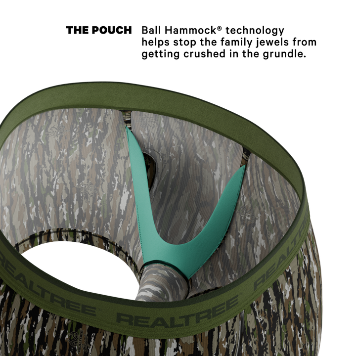 Shinesty x Realtree The Barking Up bark camouflage Ball Hammock pouch trunks – men's Realtree camo trunks