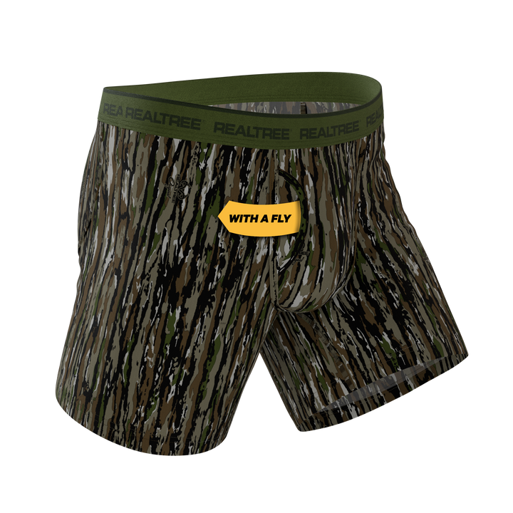 Shinesty x Realtree The Barking Up bark camouflage Ball Hammock underwear with fly – men's camo boxer brief