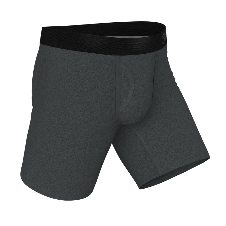Shinesty "Basalt" Heather Charcoal Long Leg Ball Hammock® Pouch Underwear with Fly