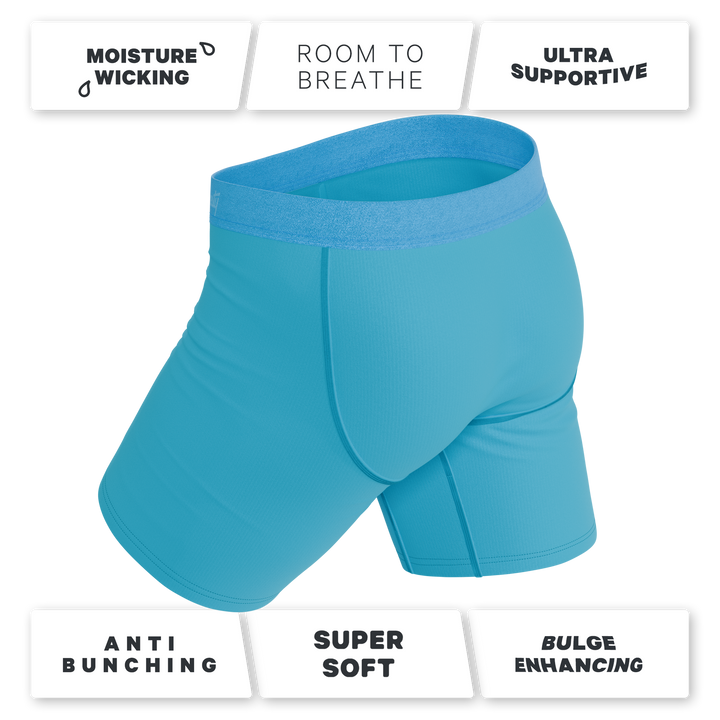 Shinesty The Beach Please palm tree long leg Ball Hammock boxer briefs with fly – tropical