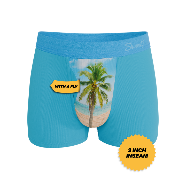 Shinesty The Beach Please palm tree Ball Hammock trunks – funny tropical trunk underwear