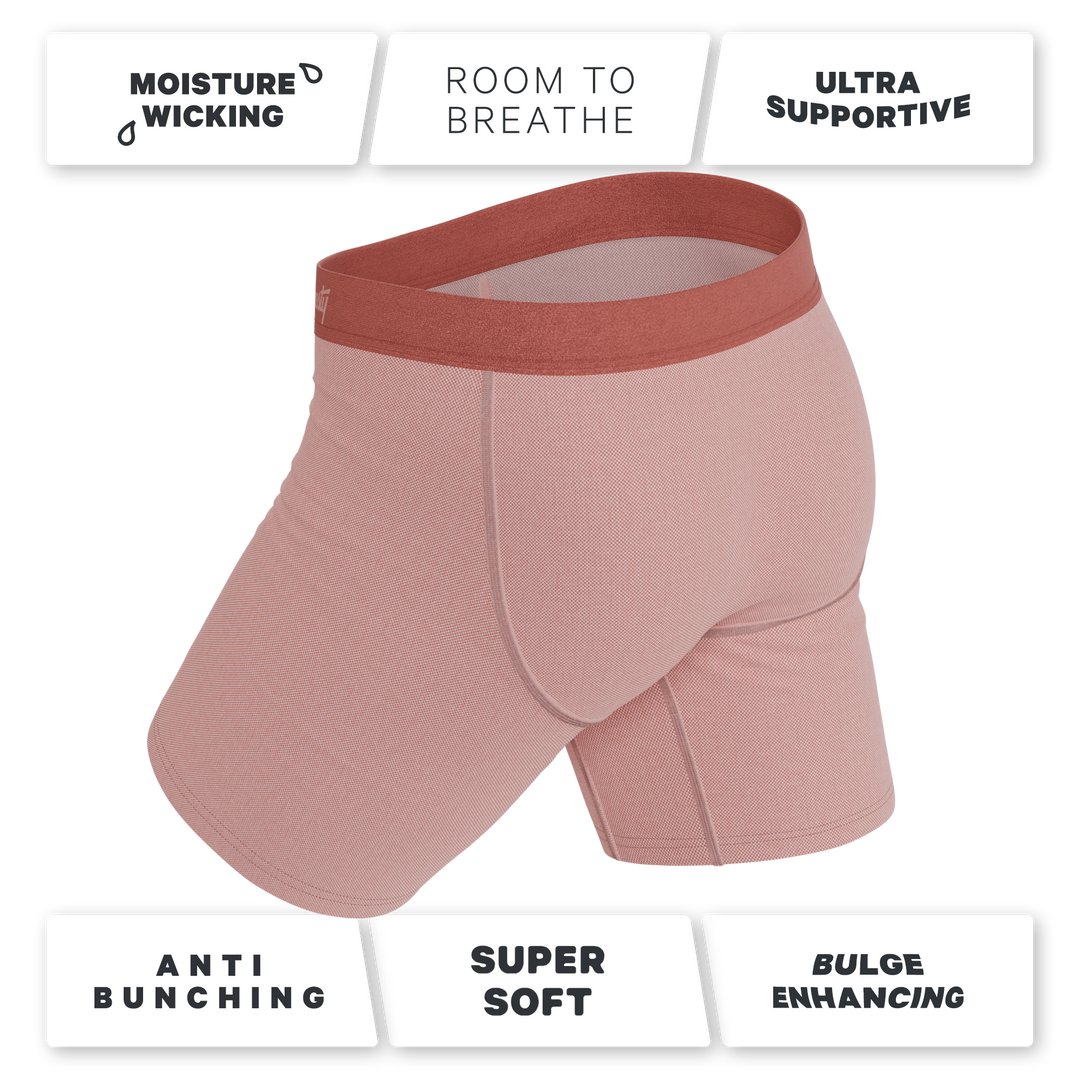 The Bell Pep Red Chambray Long Leg Ball Hammock® Pouch Underwear With Fly by Shinesty