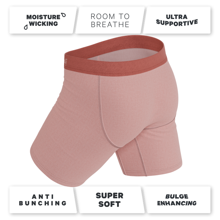 The Bell Pep Red Chambray Long Leg Ball Hammock® Pouch Underwear With Fly by Shinesty
