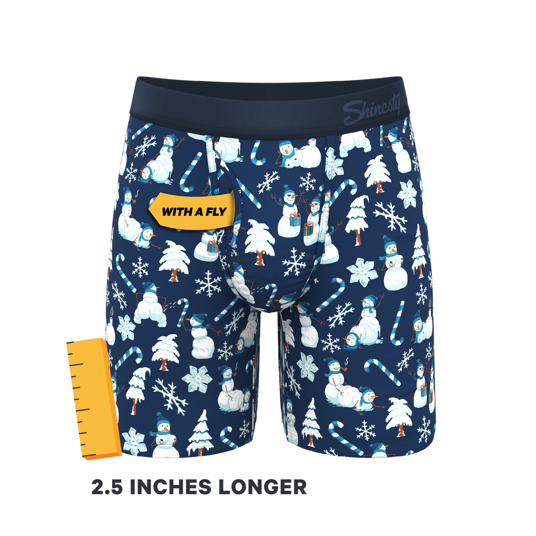 The Big Blizzard | Naughty Snowmen Long Leg Ball Hammock® Pouch Underwear With Fly