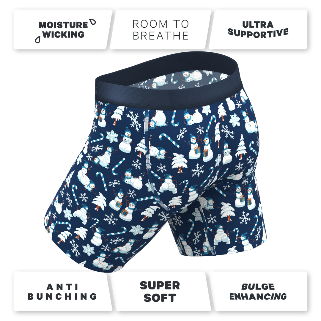 The Big Blizzard | Naughty Snowmen Long Leg Ball Hammock® Pouch Underwear With Fly