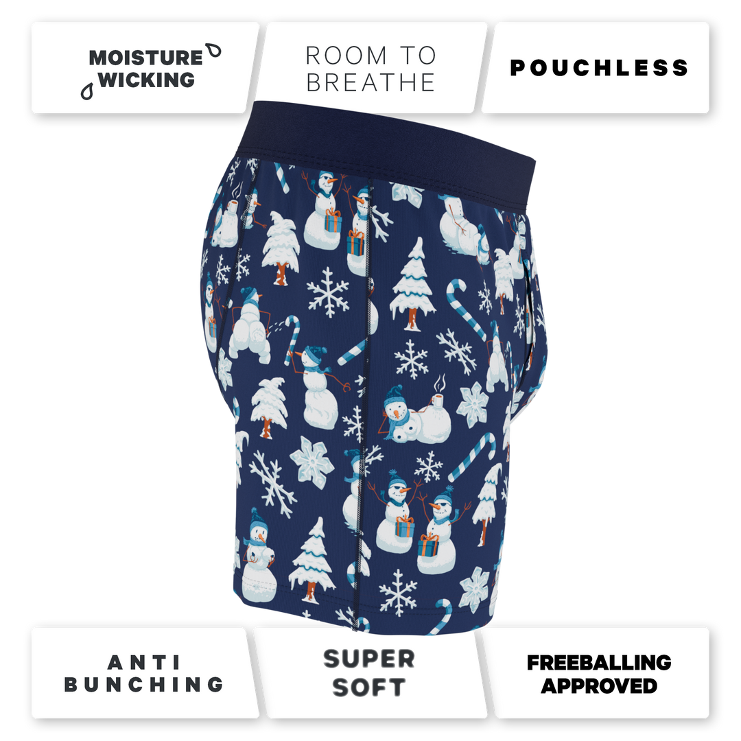 Shinesty "The Big Blizzard" Naughty Snowmen Men's Boxers | Funny Holiday Underwear