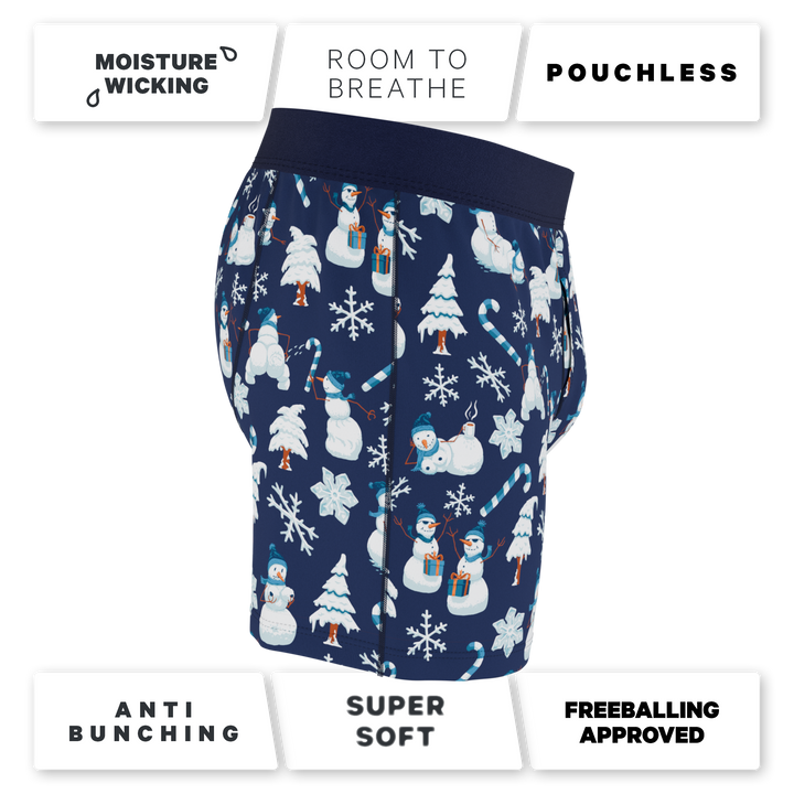 Shinesty "The Big Blizzard" Naughty Snowmen Men's Boxers | Funny Holiday Underwear