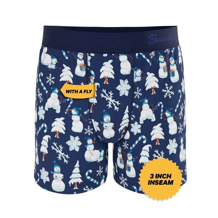 Shinesty "The Big Blizzard" Naughty Snowmen Men's Boxers | Funny Holiday Underwear
