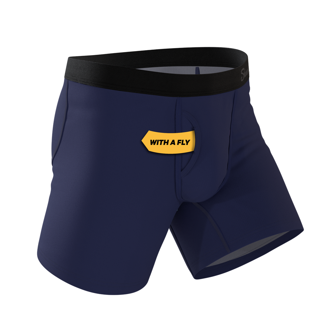 The Big Blue: Classic Navy Boxer Briefs with Ball Hammock® Pouch & Fly