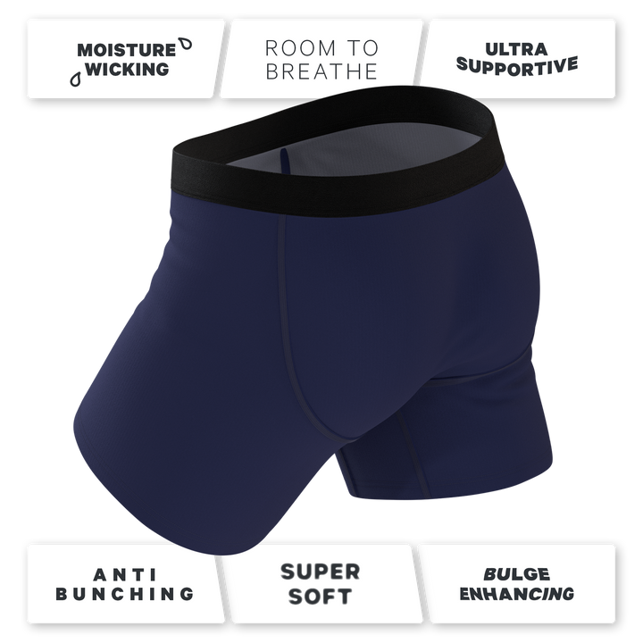 The Big Blue: Classic Navy Boxer Briefs with Ball Hammock® Pouch & Fly