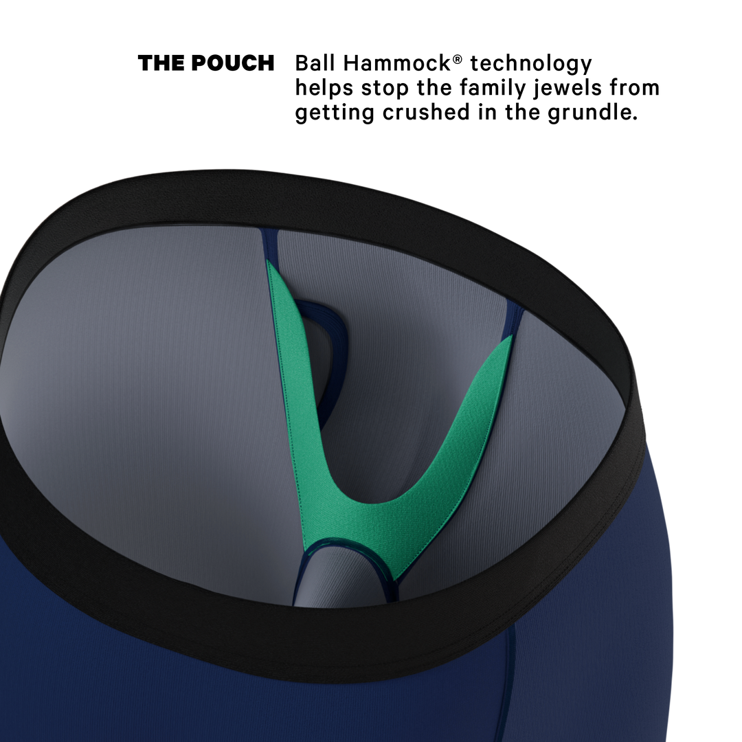 The Big Blue | Navy Long Leg Ball Hammock® Pouch Underwear With Fly