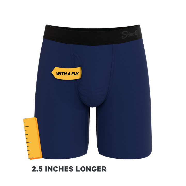 The Big Blue | Navy Long Leg Ball Hammock® Pouch Underwear With Fly