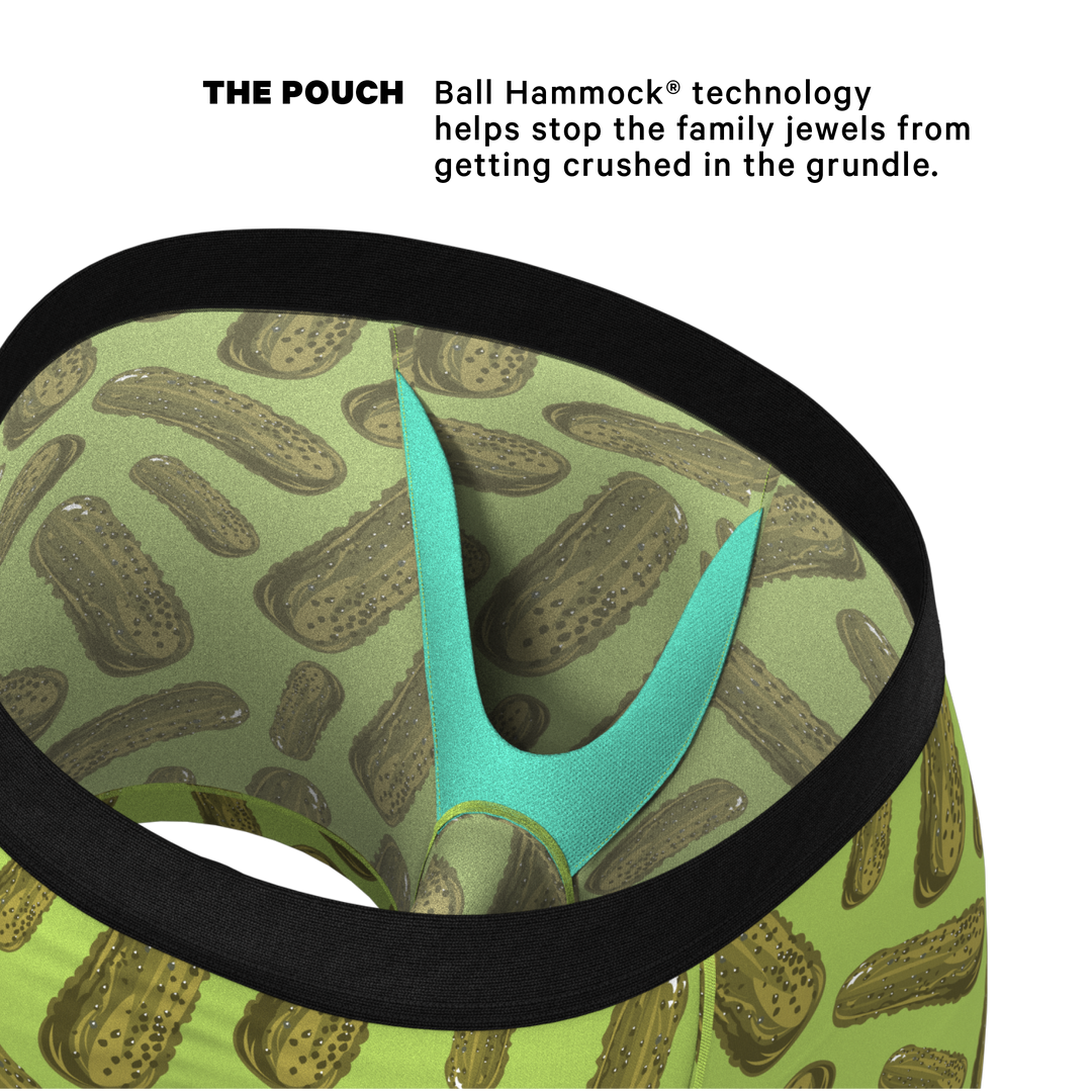 The Big Dill: Funny Pickle Print Boxer Briefs with Ball Hammock® Pouch