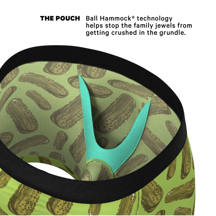 The Big Dill: Funny Pickle Print Boxer Briefs with Ball Hammock® Pouch