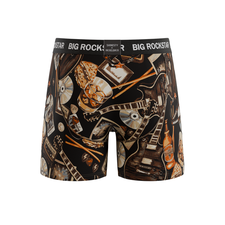 Shinesty x Nickelback The Big Rock Star guitar Ball Hammock underwear with fly – men's guitar print boxer