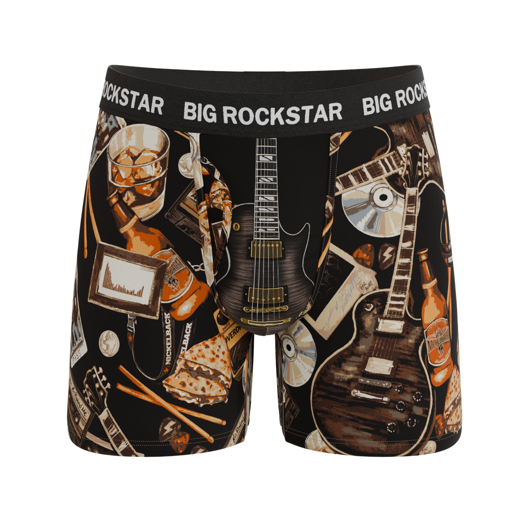 Shinesty x Nickelback The Big Rock Star guitar Ball Hammock underwear with fly – men's guitar print boxer